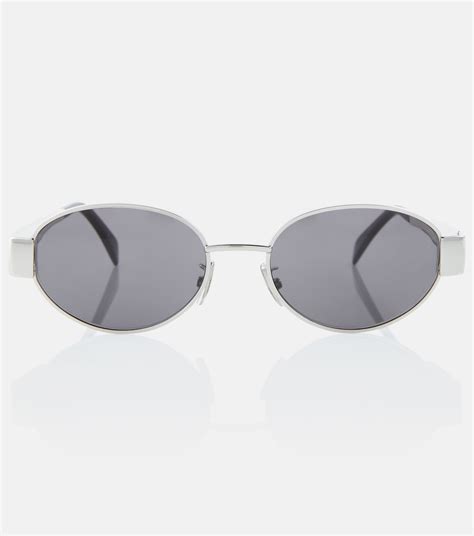 Triomphe 01 oval sunglasses in silver 